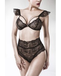 zweiteiliges Spitzenset mit High Waist Slip mit Schnürung von Grey Velvet - vergleichen und günstig kaufen